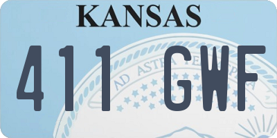 KS license plate 411GWF