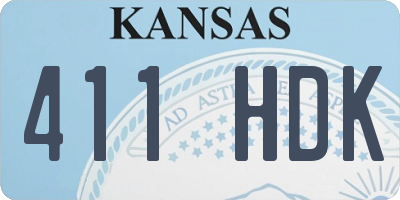 KS license plate 411HDK