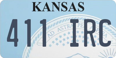 KS license plate 411IRC