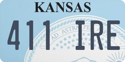 KS license plate 411IRE