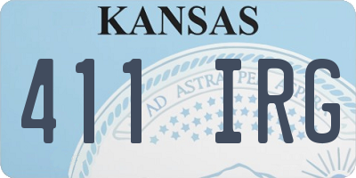 KS license plate 411IRG