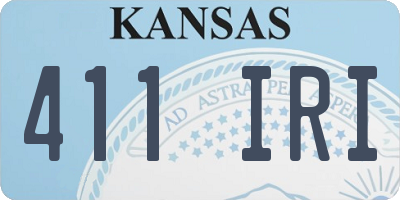 KS license plate 411IRI