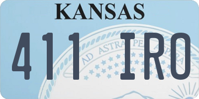 KS license plate 411IRO