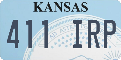 KS license plate 411IRP
