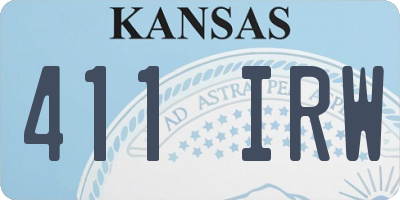 KS license plate 411IRW