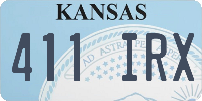 KS license plate 411IRX