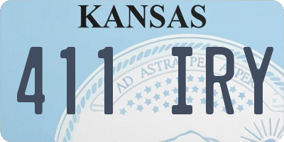 KS license plate 411IRY