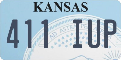 KS license plate 411IUP