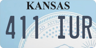 KS license plate 411IUR