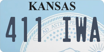 KS license plate 411IWA