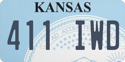 KS license plate 411IWD