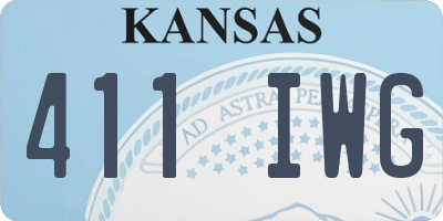 KS license plate 411IWG