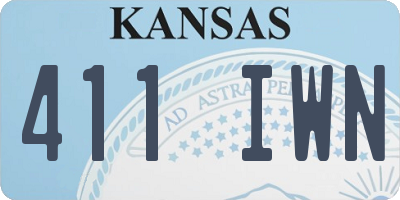 KS license plate 411IWN
