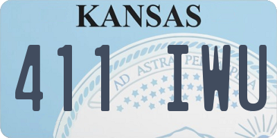 KS license plate 411IWU