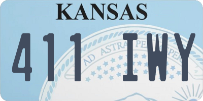 KS license plate 411IWY