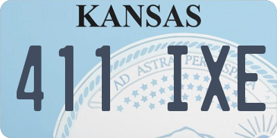 KS license plate 411IXE
