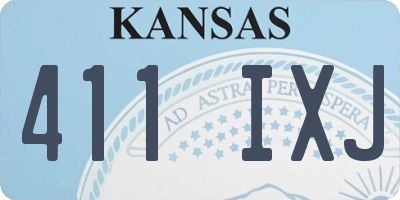 KS license plate 411IXJ
