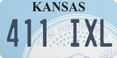 KS license plate 411IXL
