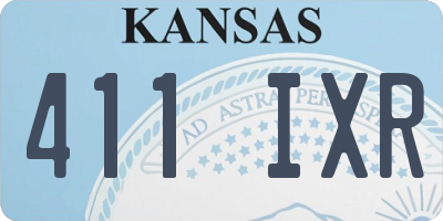 KS license plate 411IXR