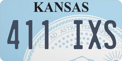 KS license plate 411IXS