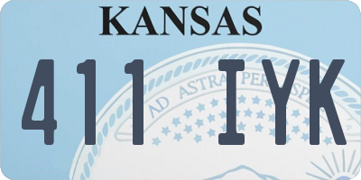 KS license plate 411IYK