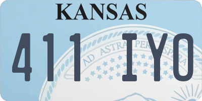 KS license plate 411IYO
