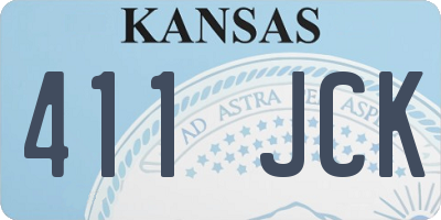 KS license plate 411JCK