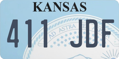 KS license plate 411JDF