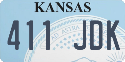 KS license plate 411JDK