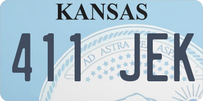 KS license plate 411JEK