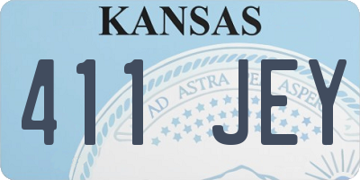 KS license plate 411JEY