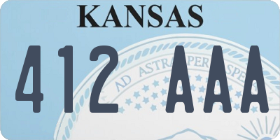 KS license plate 412AAA