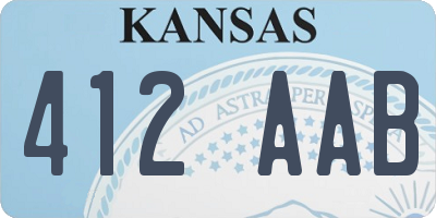 KS license plate 412AAB