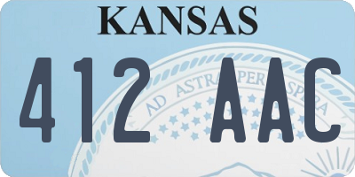 KS license plate 412AAC