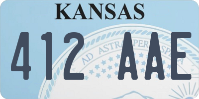 KS license plate 412AAE