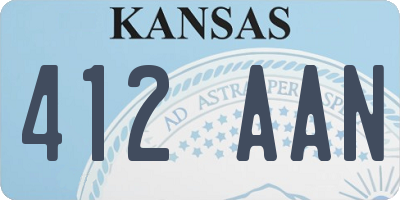 KS license plate 412AAN