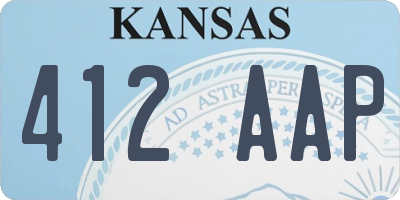 KS license plate 412AAP