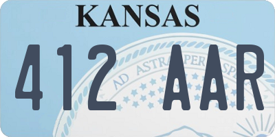 KS license plate 412AAR