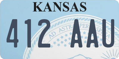 KS license plate 412AAU