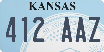 KS license plate 412AAZ