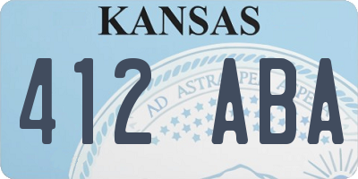 KS license plate 412ABA