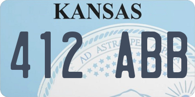 KS license plate 412ABB