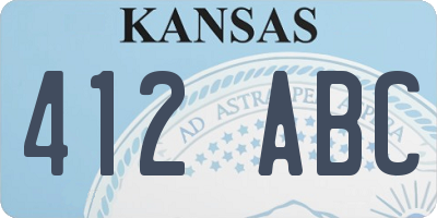 KS license plate 412ABC