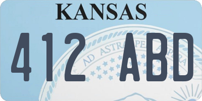 KS license plate 412ABD