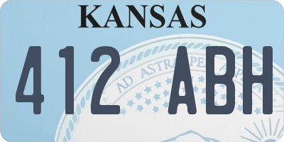 KS license plate 412ABH