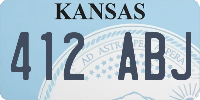KS license plate 412ABJ