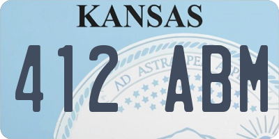 KS license plate 412ABM
