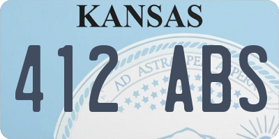 KS license plate 412ABS
