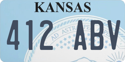 KS license plate 412ABV