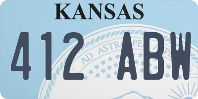 KS license plate 412ABW